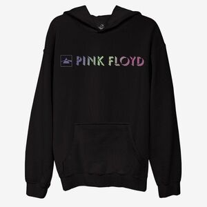 Hot Topic Black Hoodie with Pink Floyd Multicolor Logo